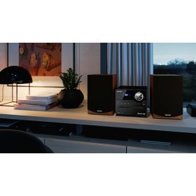   SHARP XL-B512BR Bluetooth mikrohifi rendszer barna fa hangszórókkal