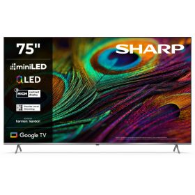   SHARP 75JP7265E 189cm-es 4K Ultra HD QLED MiniLED Google TV Harman Kardon hangszórókkal
