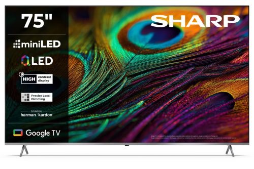 SHARP 75JP7265E 189cm-es 4K Ultra HD QLED MiniLED Google TV Harman Kardon hangszórókkal