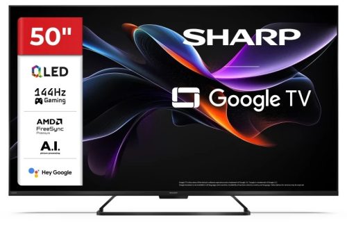 SHARP 50HR7265E 126cm-es 4K UHD 144Hz QLED Google TV + CP-AWS0101 AQUOS mélynyomó