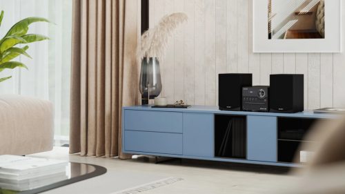 SHARP XL-B512BK Bluetooth mikrohifi rendszer fekete fa hangszórókkal