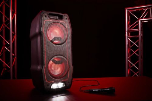 SHARP PS-931 XParty® SING Party hangszóró mikrofonnal, fekete