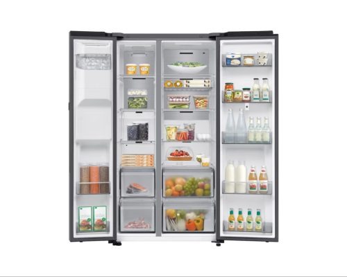 Samsung RS90F66BETEO Side-by-Side hűtőszekrény Family Hubbal 614 L, matt metál