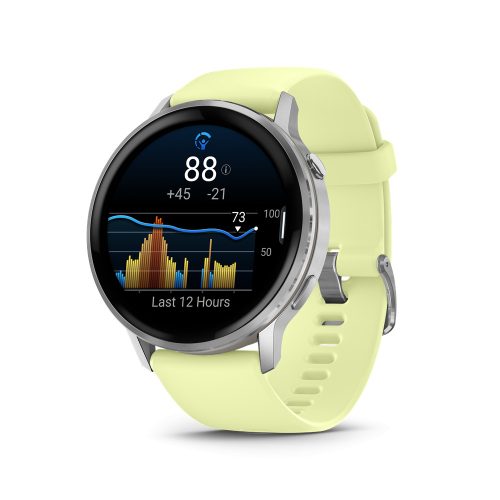 Venu 4 - 45 mm, silver, yellow silicone band