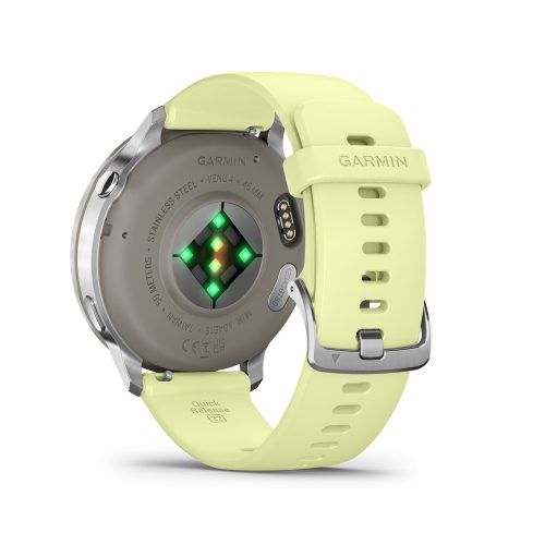 Venu 4 - 45 mm, silver, yellow silicone band