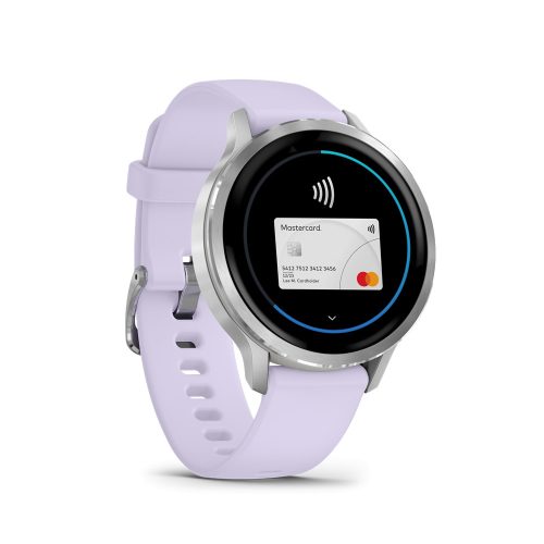 Venu 4 - 41 mm, silver, purple silicone band