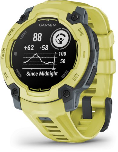 Instinct E, 45mm. Yellow, grey strap