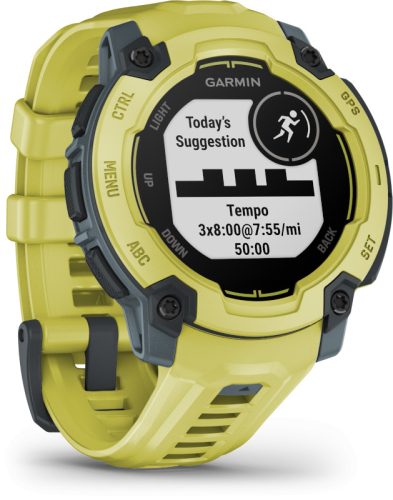 Instinct E, 45mm. Yellow, grey strap