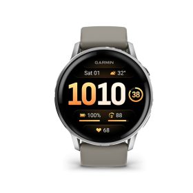 Venu 4 - 45 mm, silver, grey silicone band