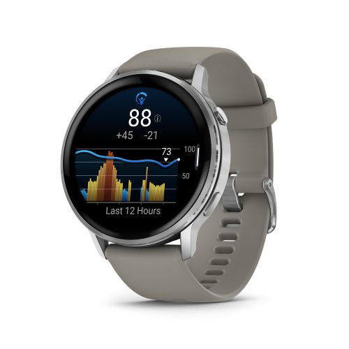 Venu 4 - 45 mm, silver, grey silicone band