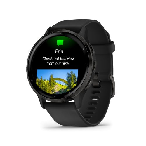 Venu 3 black, black frame, silicone band