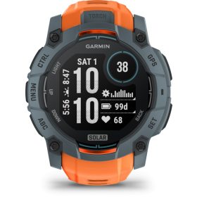 Instinct 3, 50mm Solar, Grey, orange strap