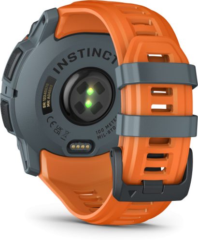 Instinct 3, 50mm Solar, Grey, orange strap