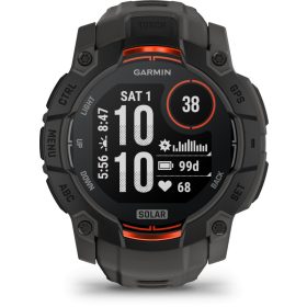 Instinct 3, 50mm Solar, Black, grey band