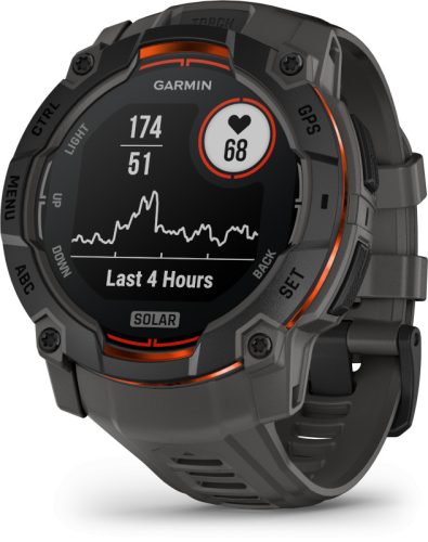 Instinct 3, 50mm Solar, Black, grey band