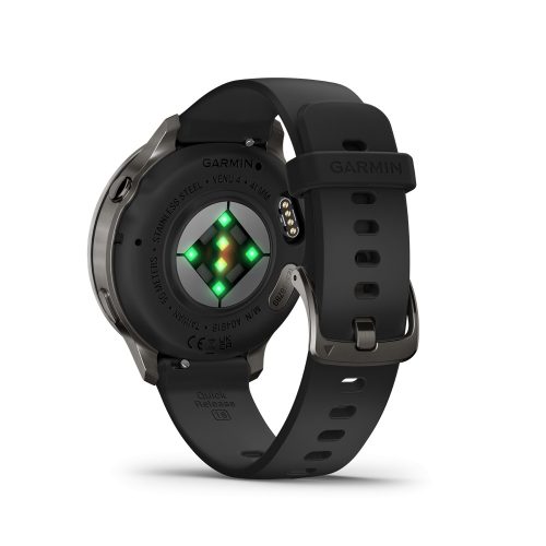 Venu 4 - 41 mm, dark grey, black silicone band