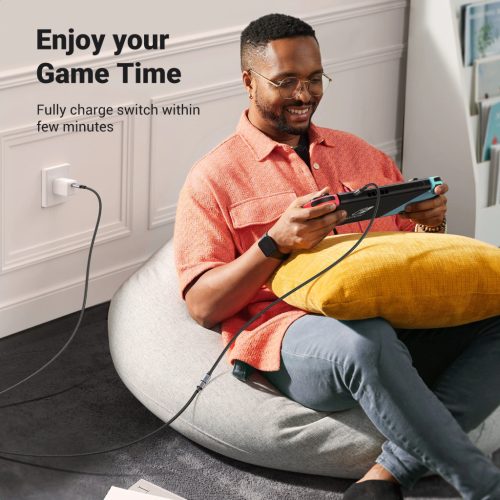UGREEN USB-C apa - anya Gen2 5A fonott kábel 0.5 m fekete US372