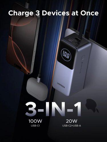 UGREEN 20000mAh kétirányú gyorstöltés powerbank PB723