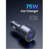 UGREEN 75W 3 portos autós gyorstöltő EC703