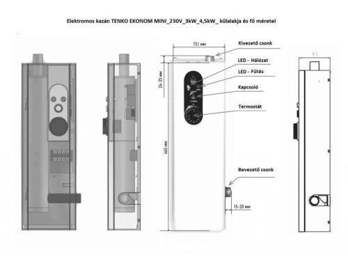 TENKO Mini Ekonom 220V 3 kW elektromos kazán
