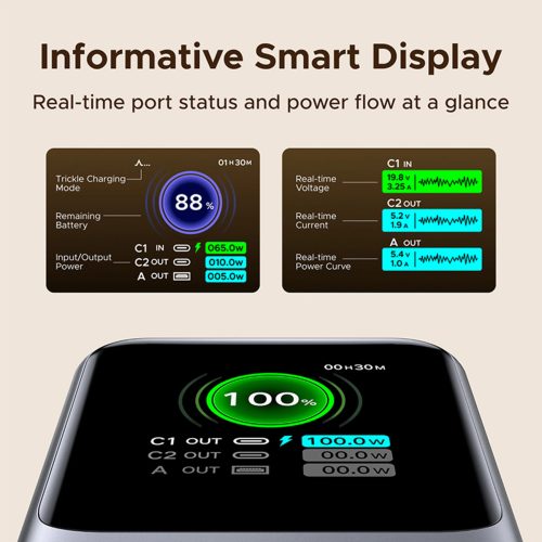 UGREEN 20000mAh kétirányú gyorstöltés powerbank PB726