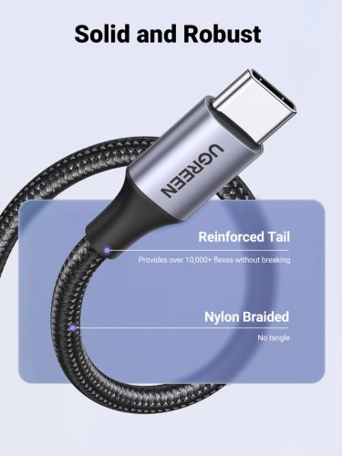 UGREEN USB-A - USB-C gyorstöltés kábel 3A Max fekete 1 m US288