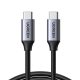 UGREEN USB-C - USB-C PD gyorstöltés kábel 5A Max 5Gbps Max szürke 1.5 m US161
