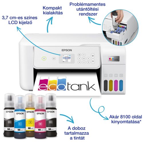 Epson EcoTank L3286 színes multifunkciós nyomtató FEHÉR
