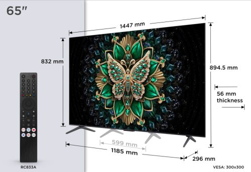 TCL 65" 65C6K QD-MiniLED 165cm 4K Google TV