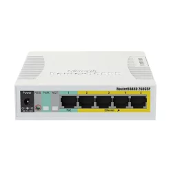   MIKROTIK Switch/Router RB260GSP 5x1000Mbps (POE Out) + 1x1000Mbps SFP, Asztali, CSS106-1G-4P-1S