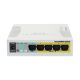 MIKROTIK Switch/Router RB260GSP 5x1000Mbps (POE Out) + 1x1000Mbps SFP, Asztali, CSS106-1G-4P-1S