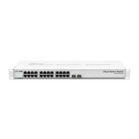   MIKROTIK Switch 24x1000Mbps + 2x10Gbps SFP+, Fémházas, Rackes, CSS326-24G-2S+RM