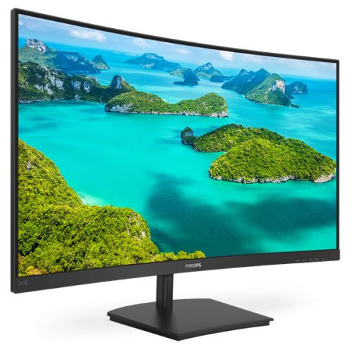PHILIPS Ívelt VA monitor 23.6" 241E1SCA, 1920x1080, 16:9, 250cd/m2, 4ms, VGA/HDMI, hangszóró