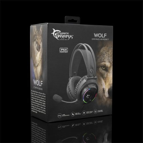 WHITE SHARK WOLF gamer fejhallgató