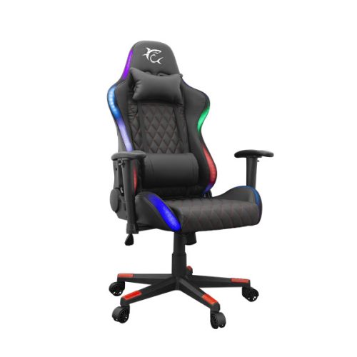 WHITE SHARK THUNDERBOLT RGB gamer szék fekete/piros varrás