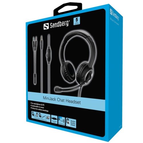 SANDBERG Headset mikrofonnal, MiniJack Chat Headset