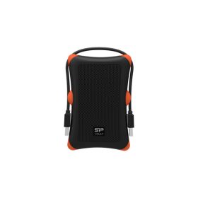   SILICON POWER 2.5" HDD USB 3.2 2TB Armor A30 ütésálló, Fekete-Narancs