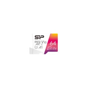   SILICON POWER Memóriakártya MicroSDXC 64GB CL10 UHS-I U1 V10 + adapter