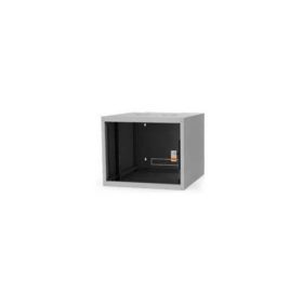   LEGRAND fali rack szekrény, 19'' 12U SZÉL: 600 MÉLY: 450 MAG: 626 szürke egyrészes, üvegajtós készre szerelt MAX: 65 kg