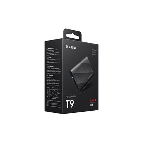SAMSUNG Portable SSD T9 USB 3.2 Gen 2x2 1TB, Black