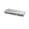 ZYXEL Switch 8x1000Mbps + 2x2.5Gbps + 2xSFP+ Nem Menedzselhető, XGS1010-12-ZZ0102F