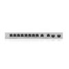 ZYXEL Switch 8x1000Mbps + 2x2.5Gbps + 2xSFP+ Nem Menedzselhető, XGS1010-12-ZZ0102F