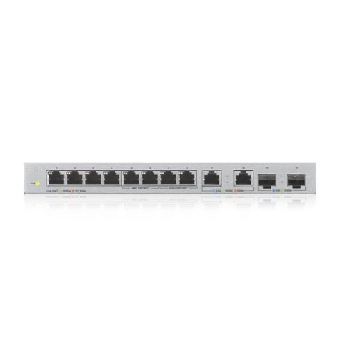 ZYXEL Switch 8x1000Mbps + 2x2500Mbps + 2xSFP+ Nem Menedzselhető, XGS1010-12-ZZ0102F