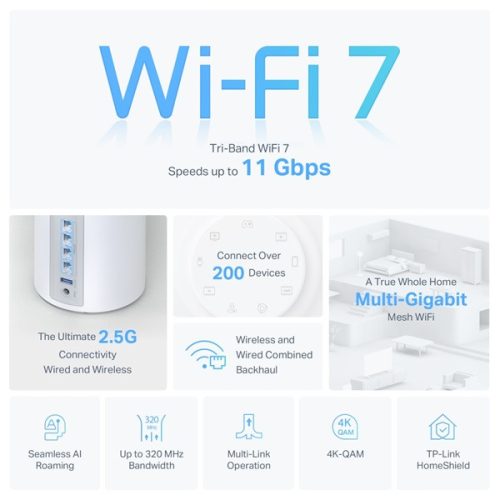 TP-LINK Wireless Mesh Networking system BE9300 Wi-Fi 7 DECO BE65(3-PACK)