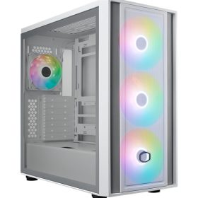   COOLER MASTER Ház ATX MasterBox 600, Tápegység nélkül, Üvegfalú, fehér