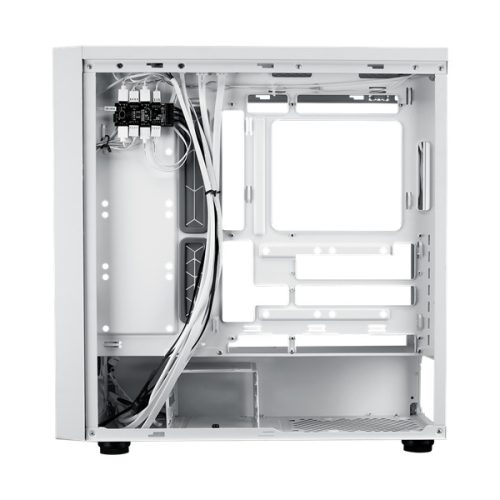 COOLER MASTER Ház ATX MasterBox 600, Tápegység nélkül, Üvegfalú, fehér