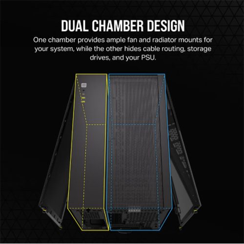 CORSAIR Ház Micro-ATX 2500D AIRFLOW, Tápegység nélkül, Edzett Üveg, fekete