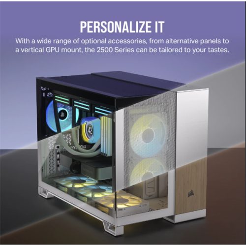 CORSAIR Ház Micro-ATX 2500D AIRFLOW, Tápegység nélkül, Edzett Üveg, fekete