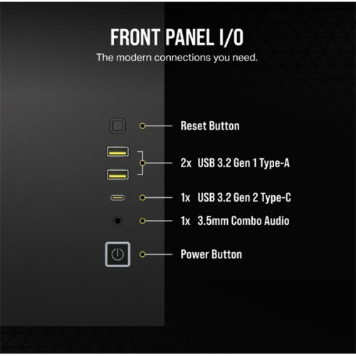 CORSAIR Ház Micro-ATX 2500D AIRFLOW, Tápegység nélkül, Edzett Üveg, fekete