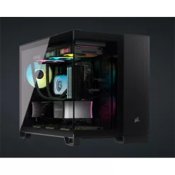   CORSAIR Ház Micro-ATX 2500X, Tápegység nélkül, Edzett Üveg, fekete